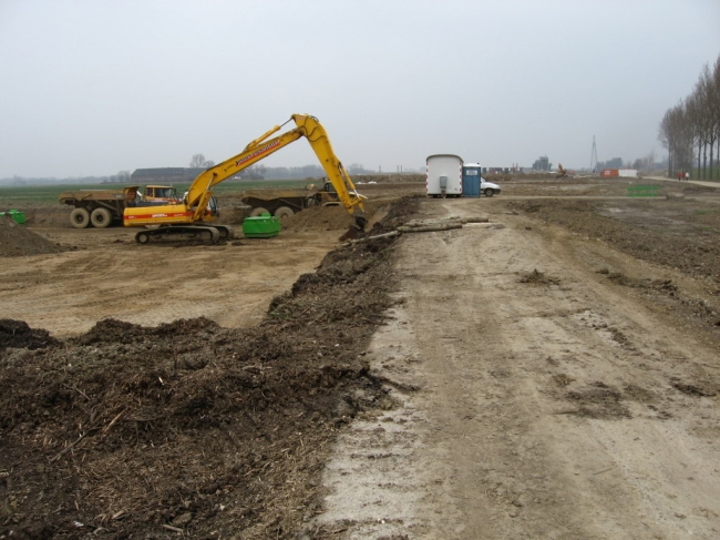 Hier wordt 17 maart gestart met de aanleg van een nieuwe werkweg.