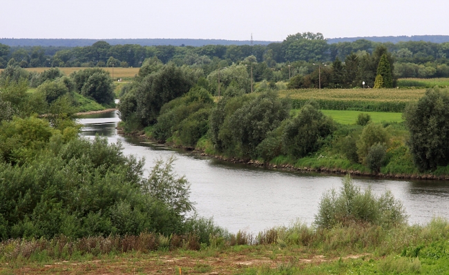 De maas vanaf de geluidswal bij Voulwammes. In het kader van het grensmaasplan zal de maas ook hier meer ruimte krijgen.