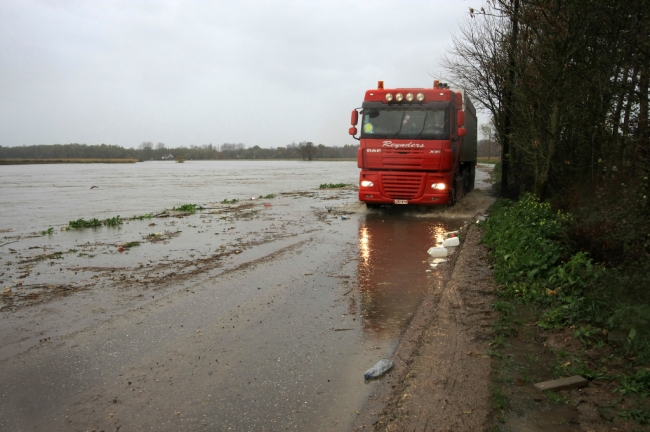 In Herbricht was een loonwerker nog bezig zijn mais te redden. De weg langs de Maas van de Overslag naar Herbricht staat hier al onder water.
In Herbricht was een loonwerker nog bezig zijn mais te redden. De weg langs de Maas van de Overslag naar Herbricht staat hier al onder water.