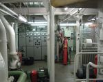 De machinekamer van de grindverwerkingsinstallatie. (29-4-2009 - Philip Chavagne)