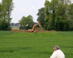 Een aantal bomen hebben moeten wijken voor de aanleg van de werkweg.  (19-5-2010 - Jan Dolmans)