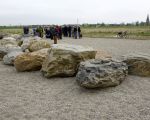 In 2010 werd in Borgharen bij archeologisch onderzoek een paardengraf ontdekt uit eind 18de eeuw met 65 paardenskeletten . Waarschijnlijk zijn deze paarden gesneuveld bij een belegering van de stad Maastricht door de Franse troepen in 1794. De ontdekking was wereldnieuws, nooit eerder werd in Europa een paardengraf van deze omvang opgegraven. De skeletten zijn allemaal geruimd en ter herinnering aan deze historische gebeurtenis werd door de Brabantse kunstenaar Adri Verhoeven een kunstwerk gemaakt van 50m lang en 2m breed. Het kunstwerk bestaat uit 65 grindblokken en een 4 tal gepolijste stenen. De grindblokken zijn op precies dezelfde plek neergelegd waar in 2010 het paardengraf was.  (22-4-2016 - Jan Dolmans)